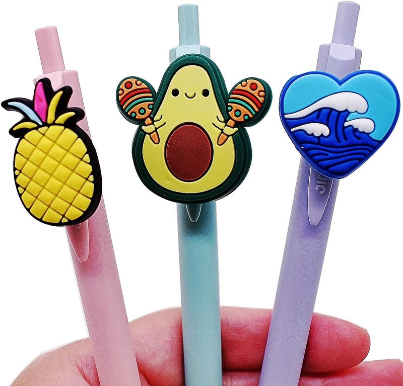 YEALQUE YEALQU 30PCS Random Different Pencil Topper Decoations Cute PVC Pencil Toppes Lovely Black Clip for Pupil/Junior Students Gifts Awards - Image 3